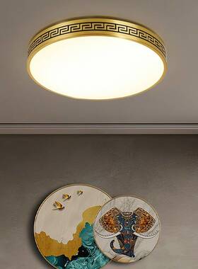 全铜高透光亚克力吸顶灯居家卧室灯现代简约书房过道走廊led灯具