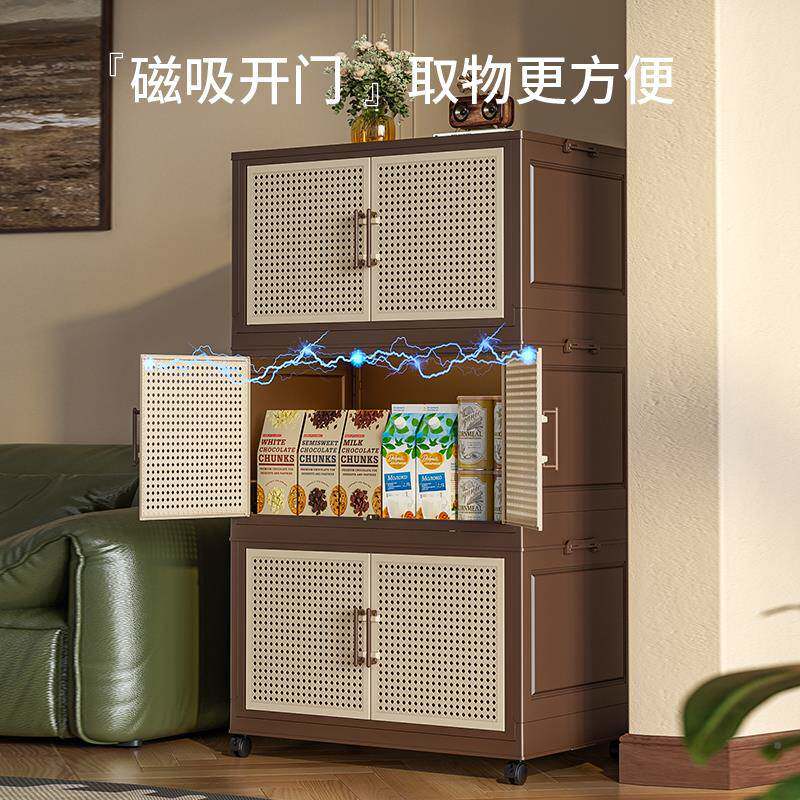 古风收吸纳柜家中用卧室多层衣柜带轮磁25*4*21*物折叠整理箱防尘