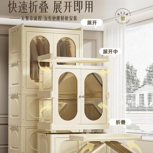免装 安收纳柜儿童衣柜家用卧物室宝宝橱置物柜衣服衣储柜527简易