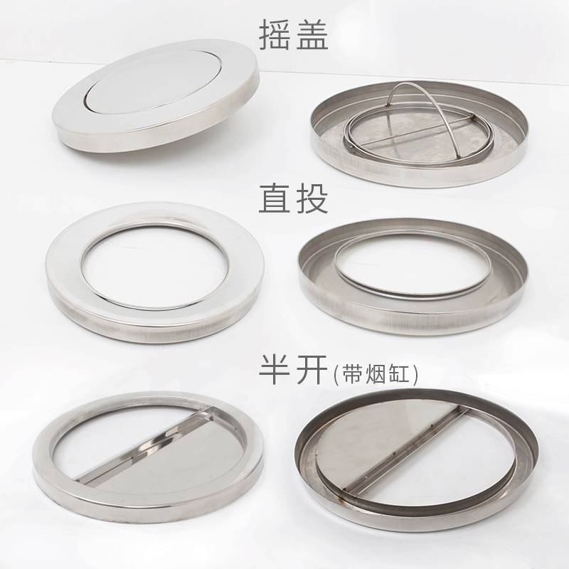 不锈钢港式垃圾桶翻盖无盖半烟缸砂钢黑色商用创意大号厂家直销