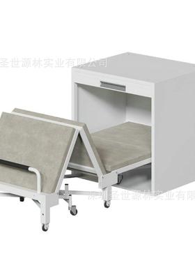 厂直销LIW铁架床灰色布面叠回弹绵折叠床四段折收纳床免家安装海