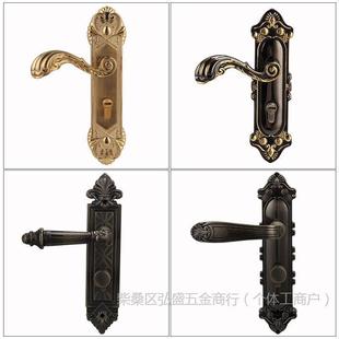 58型连手体门锁合金锁具金色5845铝室58连体内房门锁锌式合金欧木