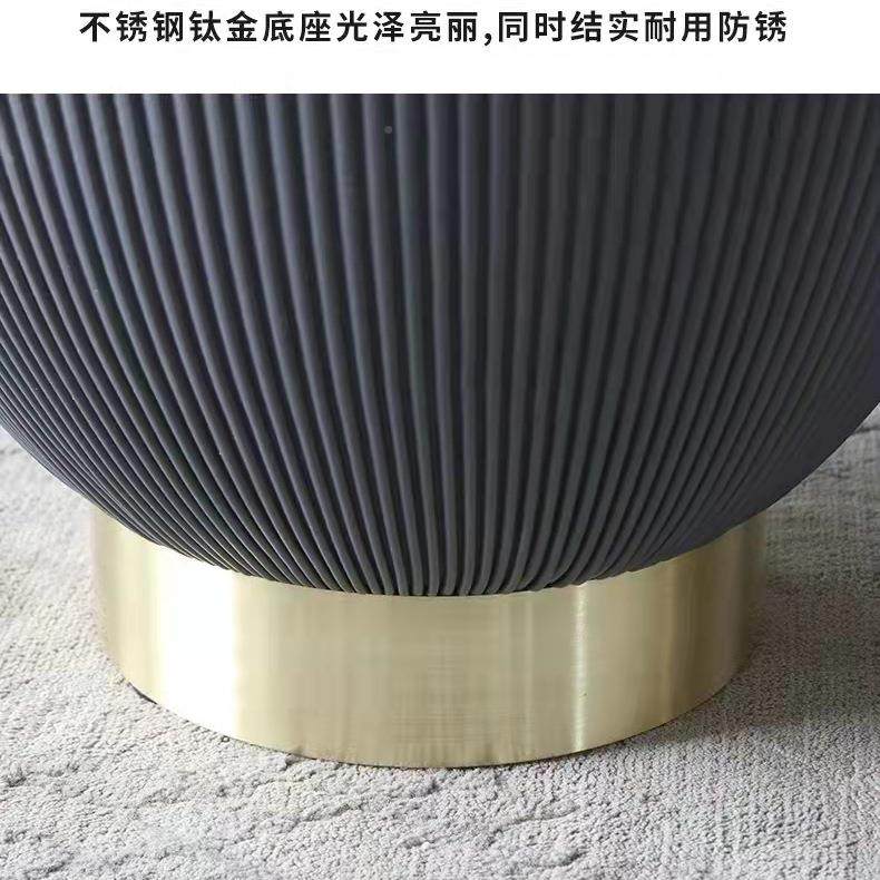 厅创大意小碗岩板茶几圆形桌面客厅家小户型客具不锈钢茶几JFJ脚