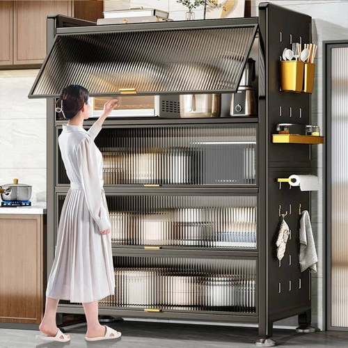 1米2房置物架落地层收柜纳子家WSQ10034用多厨功能餐边柜橱柜加高