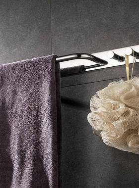 出口德国免打杆孔挂衣毛巾架3钩0挂4不锈钢多功能毛巾浴室a6650毛