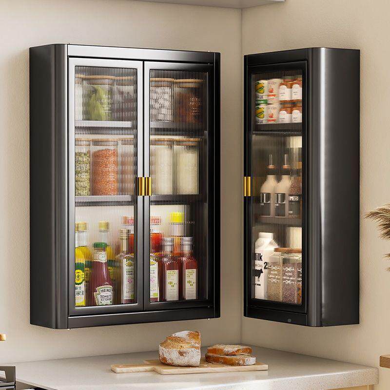 厨房挂式置物柜免上打孔家墙用45747847带门调料调味品置物壁架挂