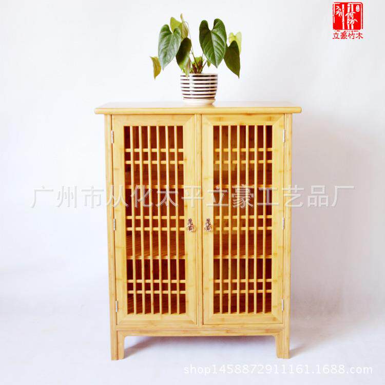 石家无品牌/窗庄立豪竹家柜竹具书柜飘柜竹制竹木置物柜边柜竹角柜竹茶柜