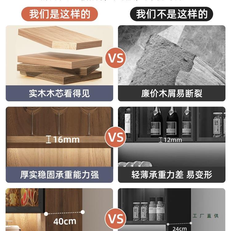 定制家柜用实木酒展示客靠厅墙新款轻奢一柜体餐边柜985玻璃门放酒