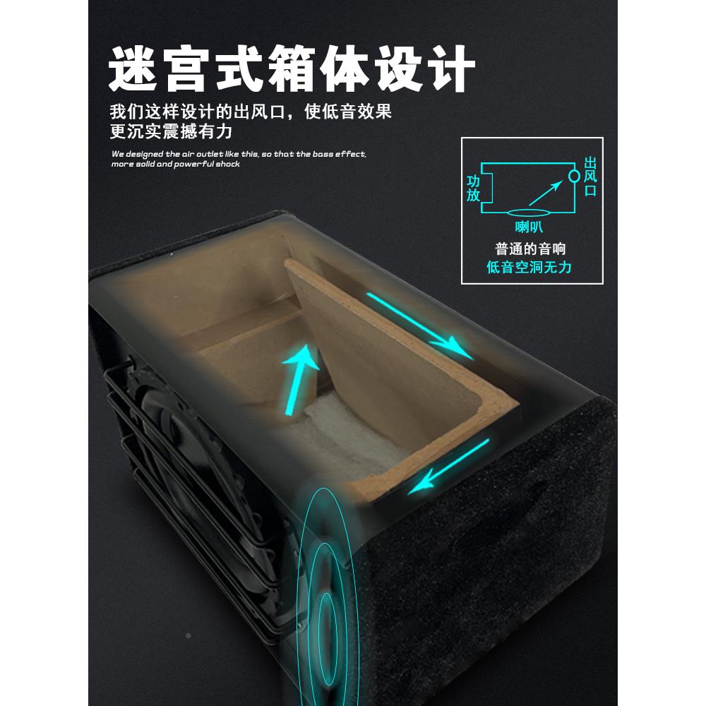 包邮车班拿汽低音炮10寸有用源大功GS10率1车2V改装车重低音后备