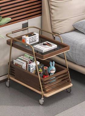 家202新款白蜡5木简小茶几用客厅沙SER发可移动带约轮卧室收纳小