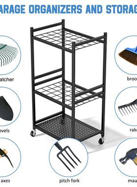 庭院可收动TYJ03-1清用具铁艺纳架子花园长柄工具移整洁理置物摆