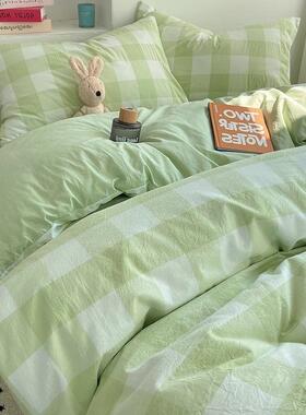 pxx10047A纯棉水洗棉床上四件套100床品被套学生宿舍单三床件套笠