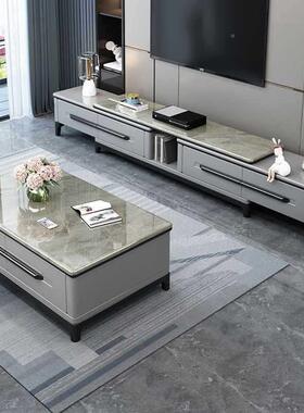 代简茶亮光岩板茶几电视柜DST85587组合中小户现型客厅几2025新款