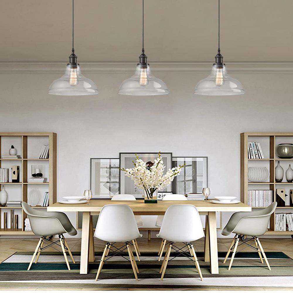 灯美式单头玻璃吊灯现代约餐厅服创装店意酒吧台简AVQ灯具透明灯