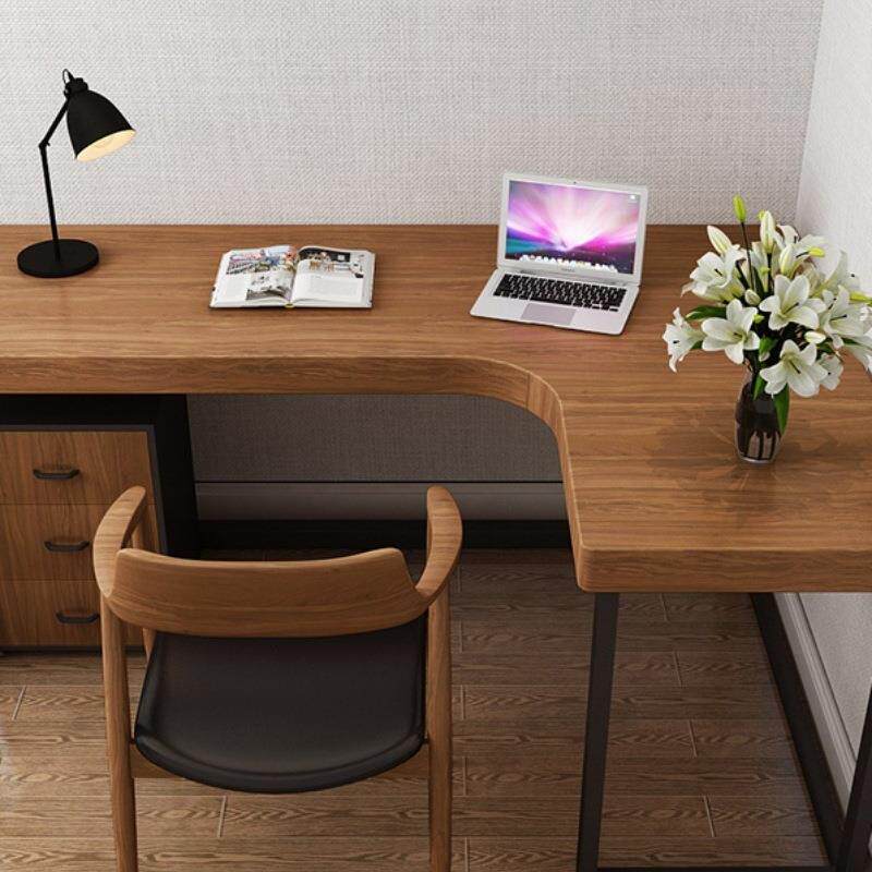 实拐角书桌转角木书桌转角桌l型985桌书脑铁艺台式电办公桌书桌墙