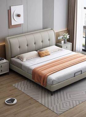 现代简约主卧小户型1.小8米款QUD包双人床新轻奢软户型储物布艺婚