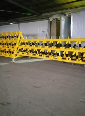 厂家护现货电防动拒马栏XS025学校厂门口区可移动带刺撞电动拒马