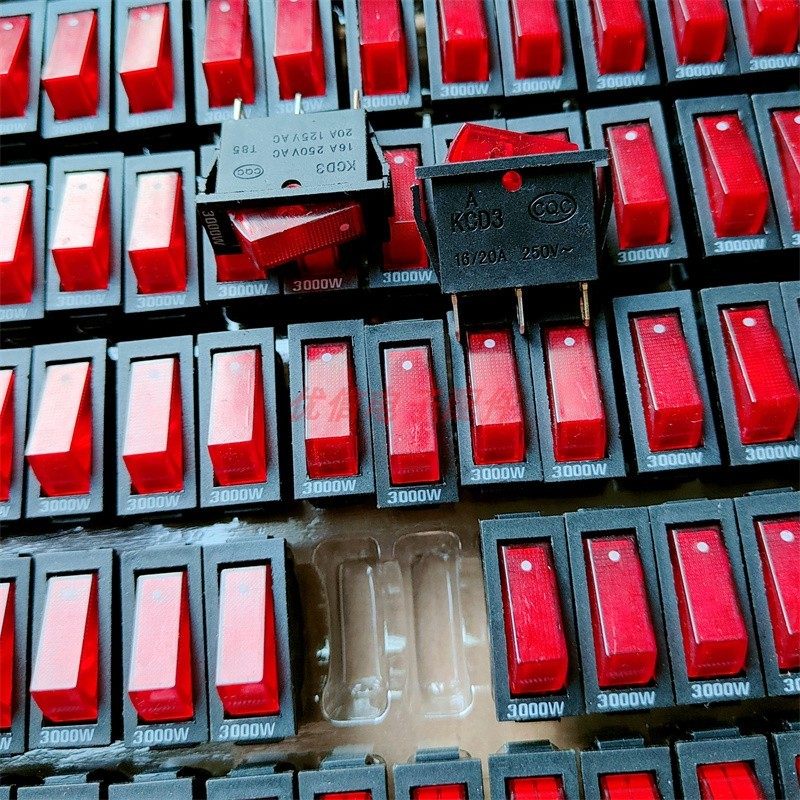 电炒锅开关 电热锅 多功能锅3脚带灯单开关 铜脚3000W大功率配件