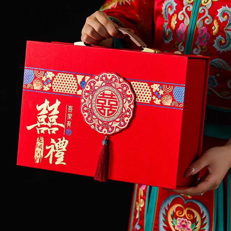 礼金箱结婚订婚彩礼钱盒子聘礼提亲红包现金礼盒定亲婚礼10万