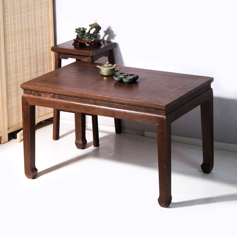 简约实木餐桌长条桌中式鸡翅木桌椅家用小户型茶桌休闲学习桌