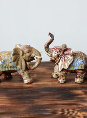陶瓷高温窑变釉小象工艺品 陶瓷摆件t酒柜装饰品摆件9909