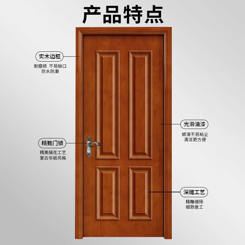厂家直供 室内木门实木橡木门整套家装中国风现代简约烤漆卧室