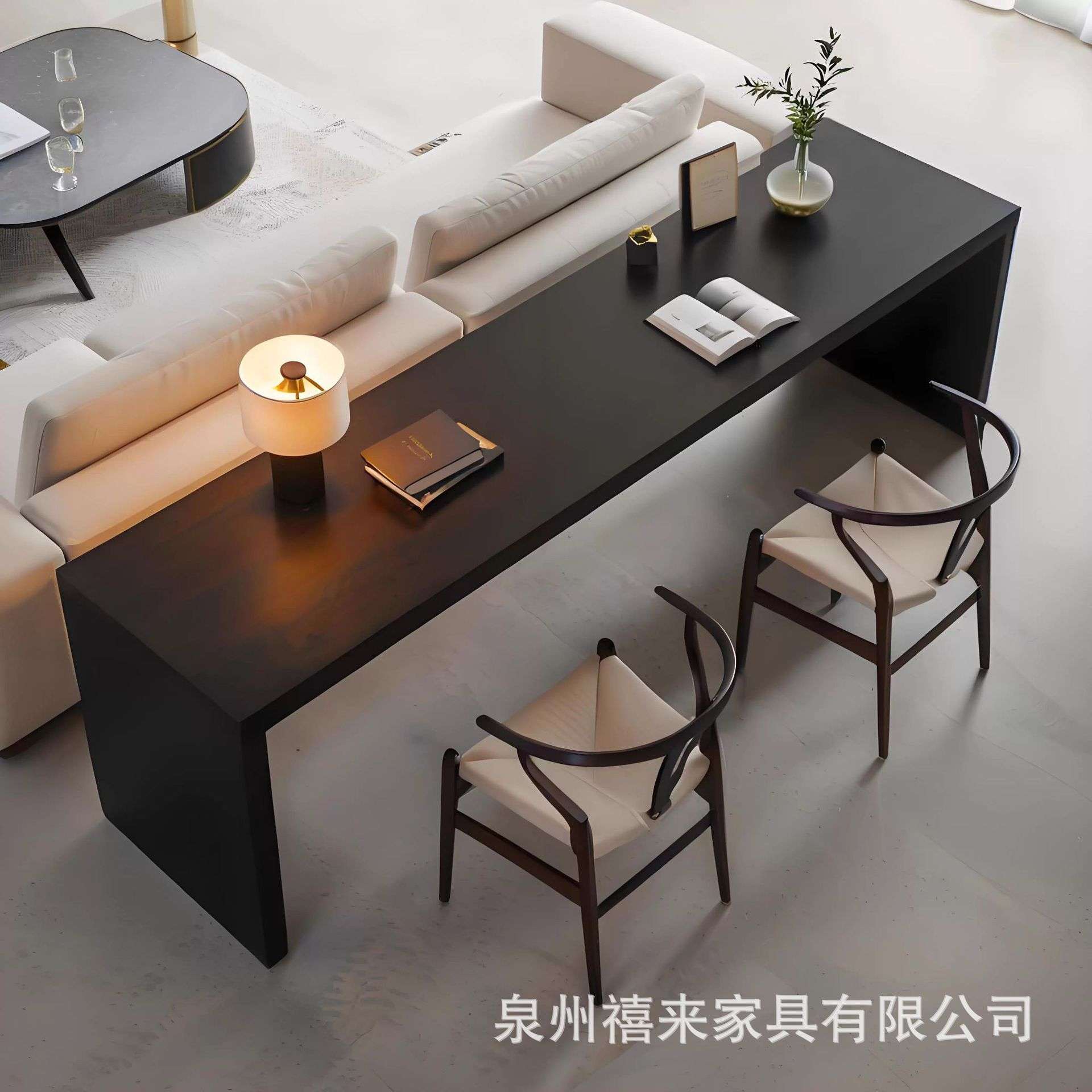 书房卧室靠墙台式电脑桌客厅沙发后大长书桌工作台双人学习桌家用