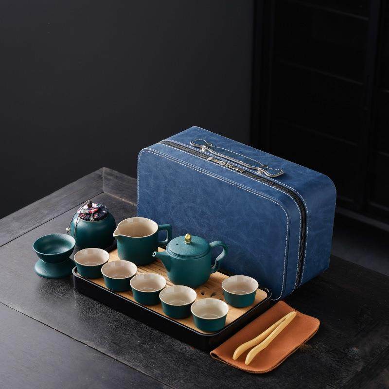 便携式旅行茶具套装家用户外喝茶高档陶瓷茶壶茶杯带茶盘整套茶具,电子元器件市场,其它元器件,淘宝优惠券,粉丝福利购,淘宝优惠卷