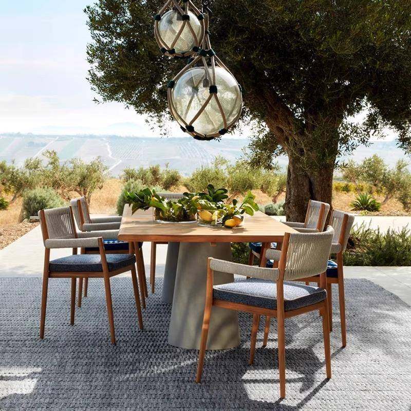 户外柚木桌椅庭院家具露台防腐木圆桌阳台藤椅花园室外藤编椅组合,鲜花速递/花卉仿真/绿植园艺,割草机/草坪机,淘宝优惠券,粉丝福利购,淘宝优惠卷