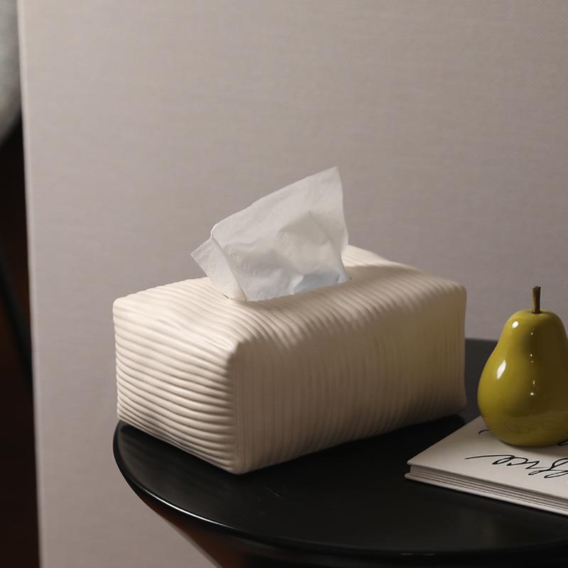 现代简约陶瓷纸巾盒 客厅抽纸盒家用茶几纸抽盒子餐巾纸盒装饰品
