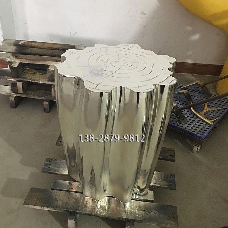 商场玻璃钢电镀桌子雕塑酒店时尚创意玻璃纤维美陈茶几厂家直供