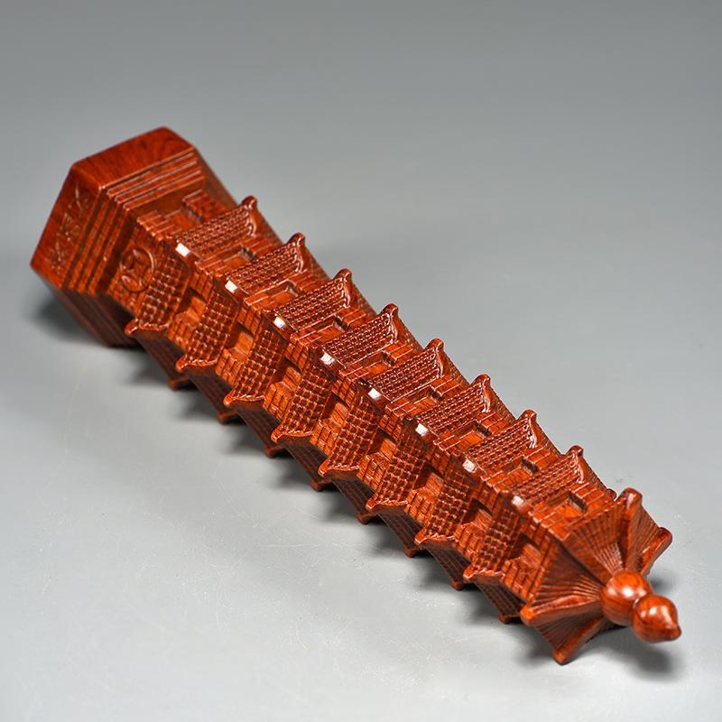 花梨木雕9层文昌塔摆件木头制文昌塔九层家居客厅玄关装饰工艺品