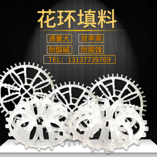 带刺花环填料pp材质拉西环阻燃型喷淋塔净化塔废弃塔填料吸附过滤