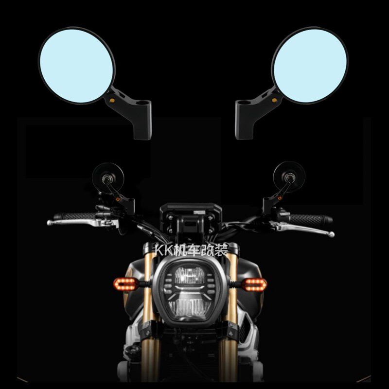 适用隆鑫无极500AC改装后视镜300ac反光镜300R铝合金500R复古圆镜