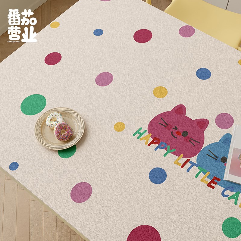 卡通可爱家用餐桌垫皮革防水隔热垫子儿童书桌桌面保护垫免洗可擦