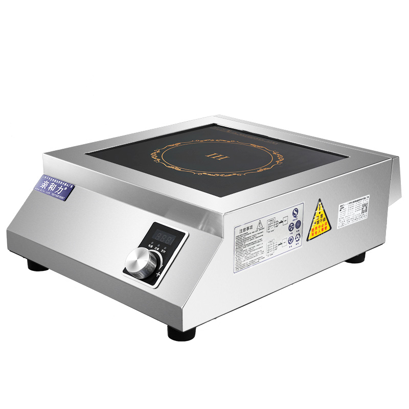 商用电磁炉00W平面炉大功率00瓦煲汤炉不锈钢旋钮5kw电磁汤灶