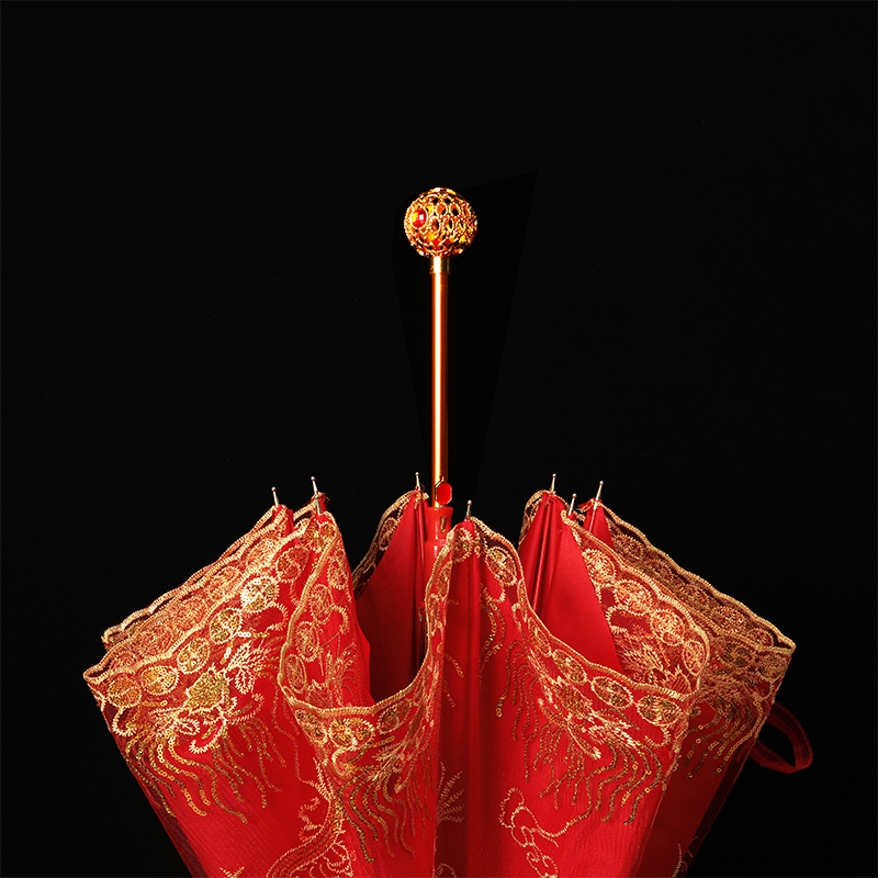 红伞结婚新娘伞婚伞红色雨伞出嫁用品婚庆用的伞婚礼专用高级喜伞