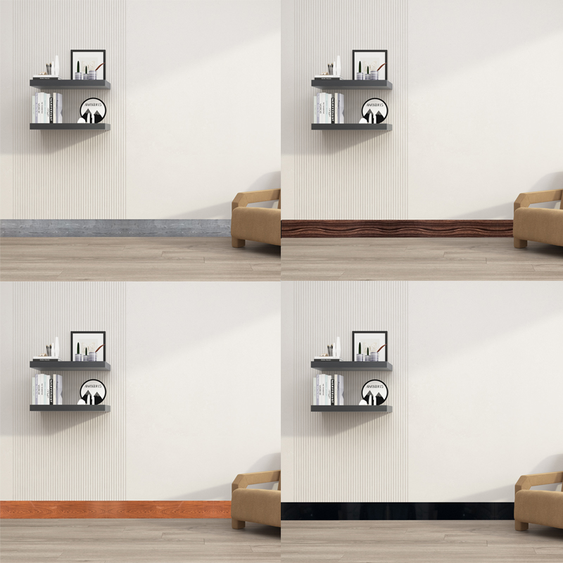 客厅仿木纹防水免钉踢脚线走廊强胶自粘地脚线卧室防潮遮丑美化贴