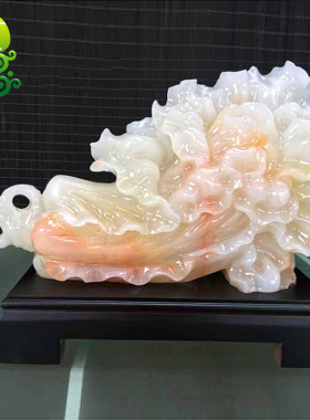 天然玉石招财白菜摆件客厅酒柜装饰品办公室摆设店铺开业商务礼品