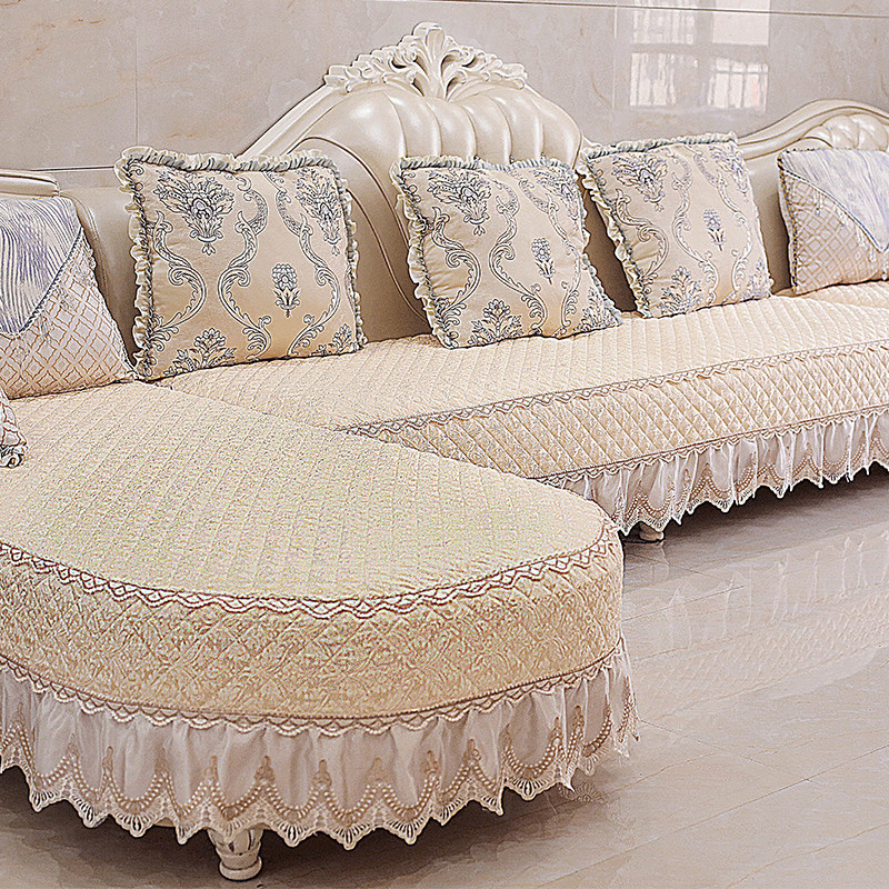 欧式U型沙发垫子全包套罩订做简欧布艺坐垫套简约现代防滑保护罩