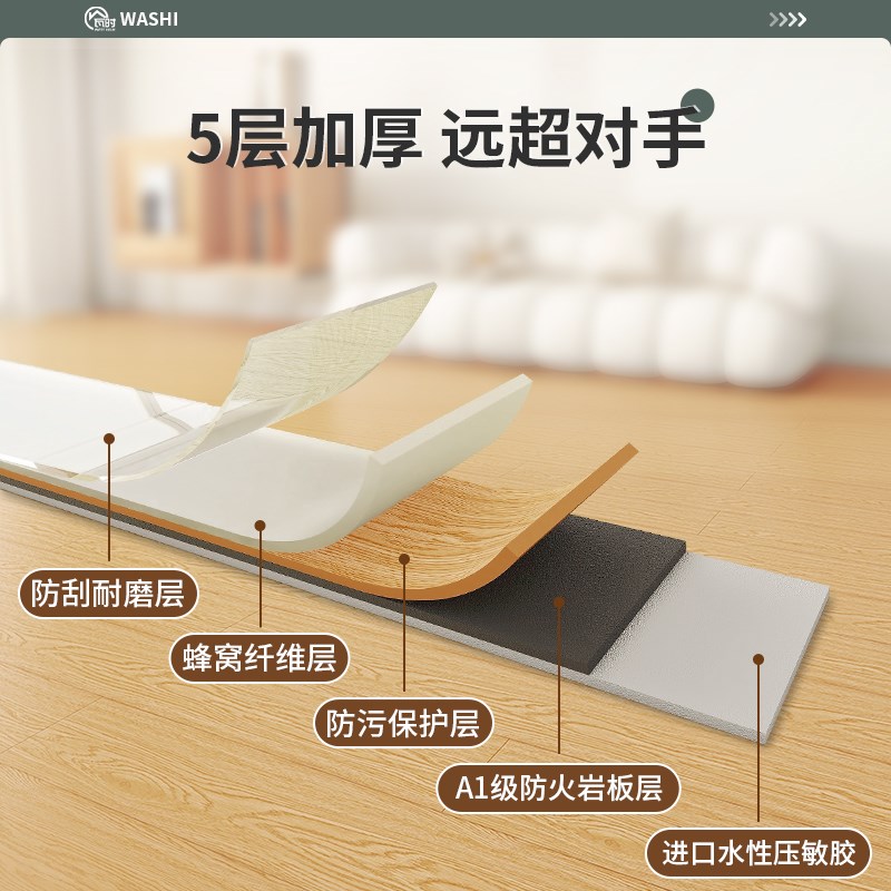 1mPVC木地板贴自粘自己铺家用木纹地板革防水翻新改造地砖加厚