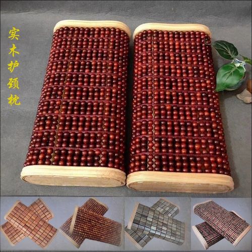 血檀实木圆珠枕头护颈椎修复透气家用夏凉助睡眠安神保健睡觉专用