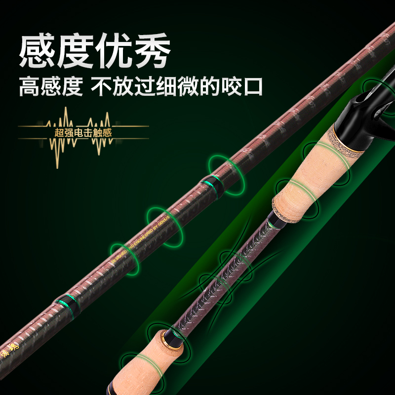 Genius吉纽斯22款游魂变色龙远投路亚竿泛用竿直柄翘嘴鳜鱼专用竿