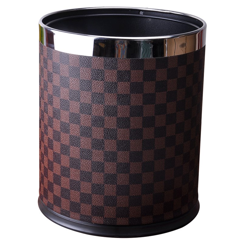 欧式酒店垃圾桶家用 不锈钢创意时尚大号无盖客厅酒店客房卫生间