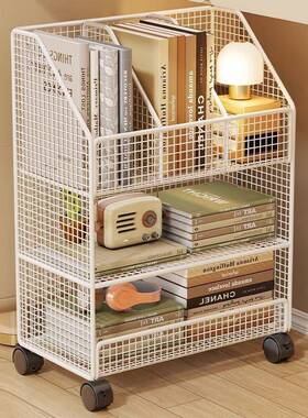 桌下置物架可移动小EHL架书桌旁收纳置物书简易本铁架艺置物架书