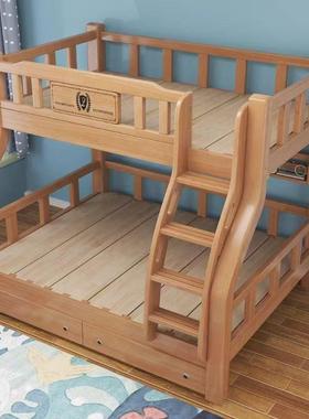 全实二层高低子母床榫卯结静音上MKU床下构学生宿舍上下铺双人木