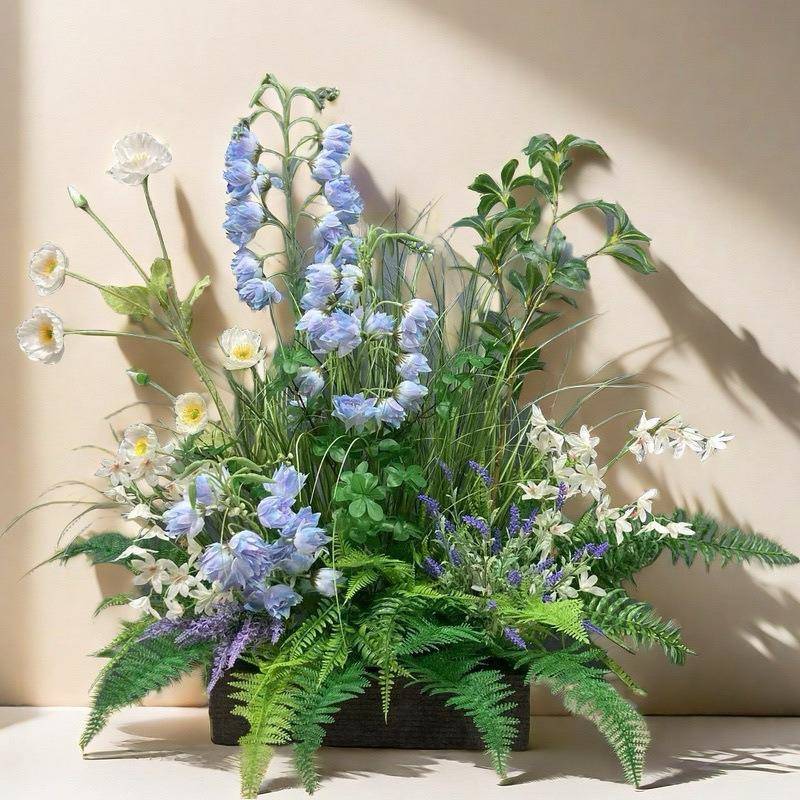 假64543019花仿摆真花设仿真绿植造景户外绿植仿庭院花生草布置假