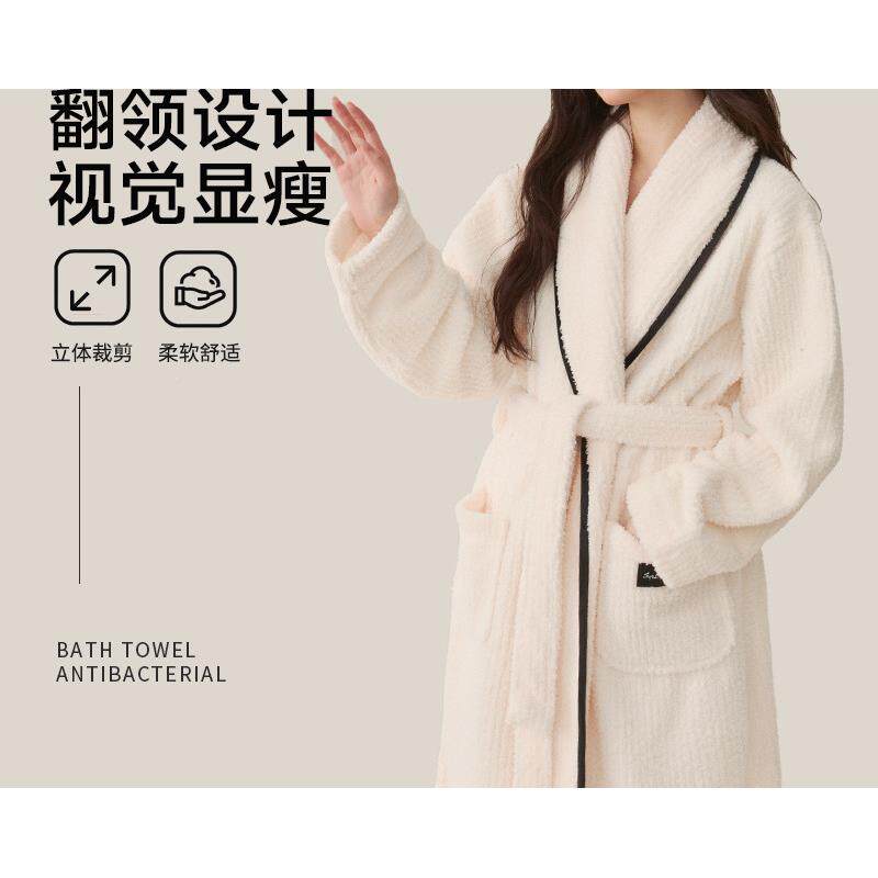 2浴袍袍女冬季比纯棉全棉吸秋ltao8374水速干浴睡袍浴衣洗澡可穿