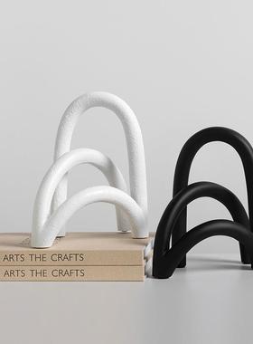 代简约板房树脂拱桥设计师摆样件客厅现电视柜几何创PJY意软装形