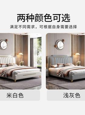 现FS-LPHS7代简约纳帕皮床1.8米双人1.单5人床主卧米软体皮床艺床